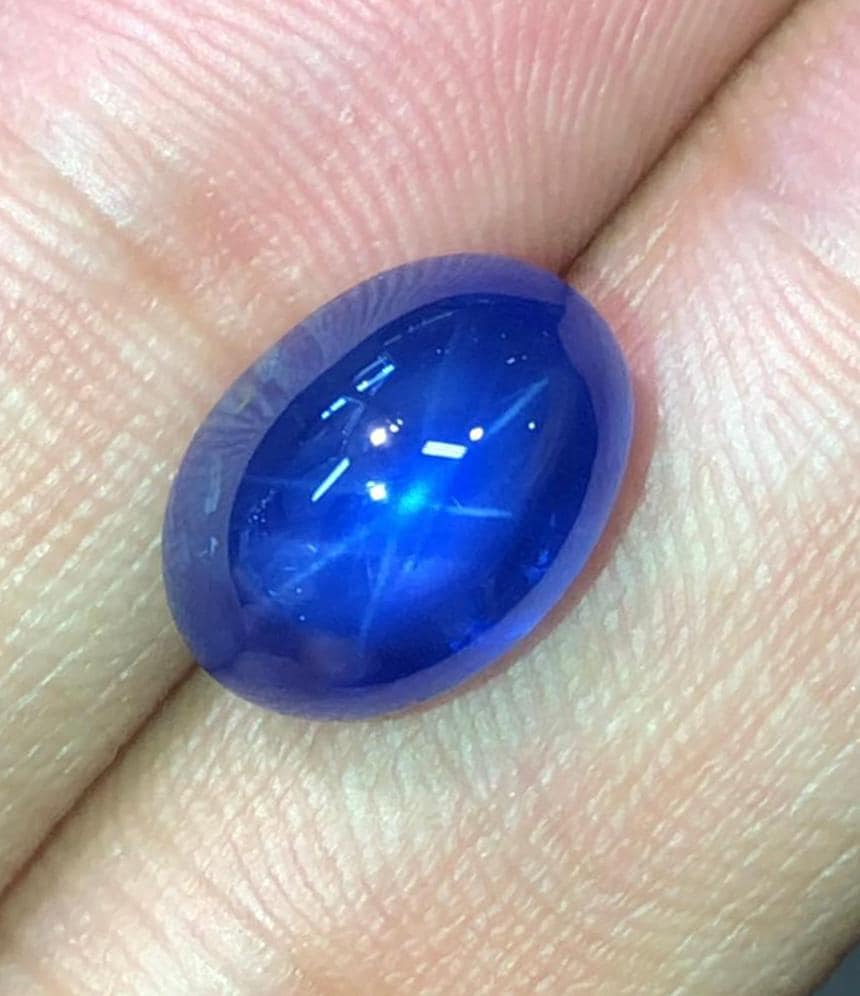 Piedra preciosa de zafiro estrella natural extremadamente atractiva y rara certificada por GRS de Ceilán, Sri Lanka