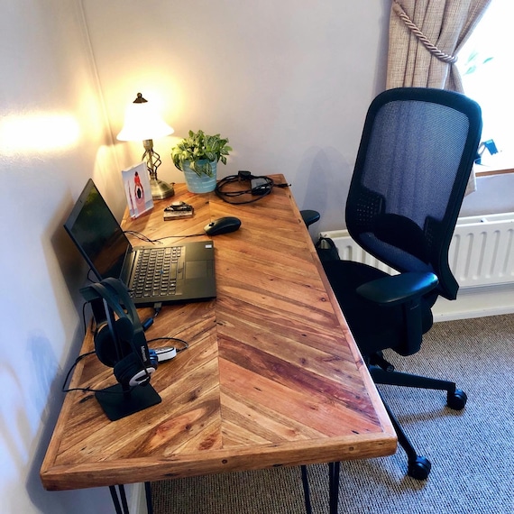 Chevron wood desk deals