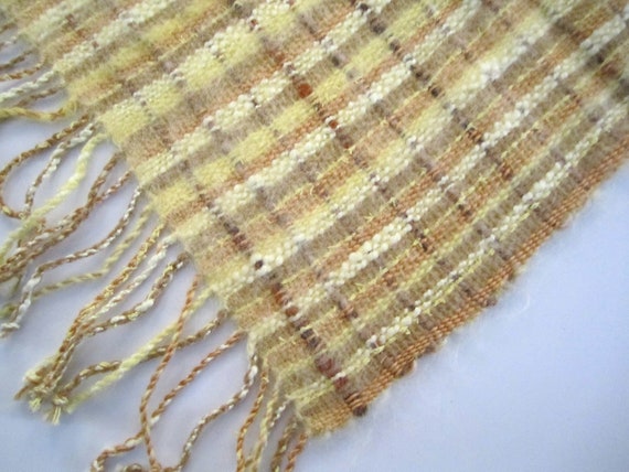 Handwoven Hand Made  Winter Scarf in Shades of Ye… - image 7