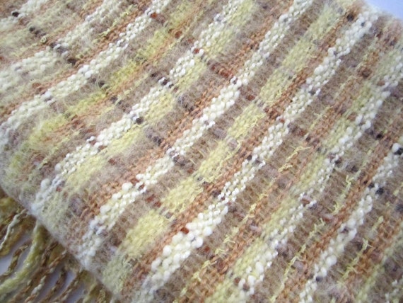 Handwoven Hand Made  Winter Scarf in Shades of Ye… - image 2