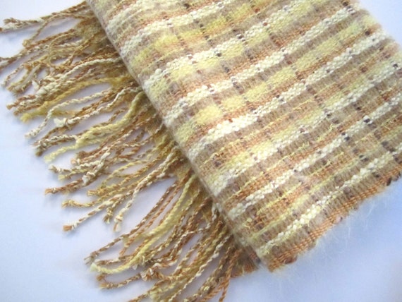 Handwoven Hand Made  Winter Scarf in Shades of Ye… - image 1