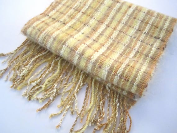 Handwoven Hand Made  Winter Scarf in Shades of Ye… - image 3