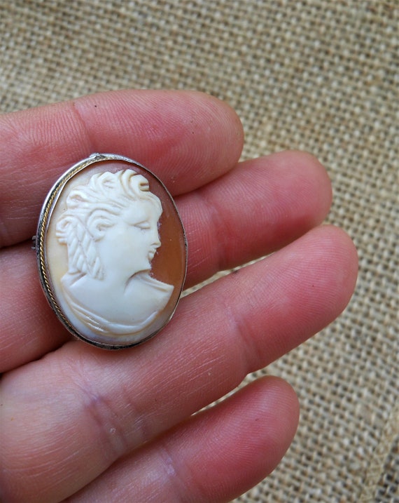 Antique Shell Cameo Brooch or Pendant - image 2