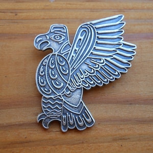 Sterling Silver Haida style Raven Brooch