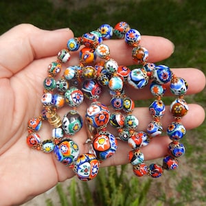 Vintage Murano Millefiori Glass Necklace