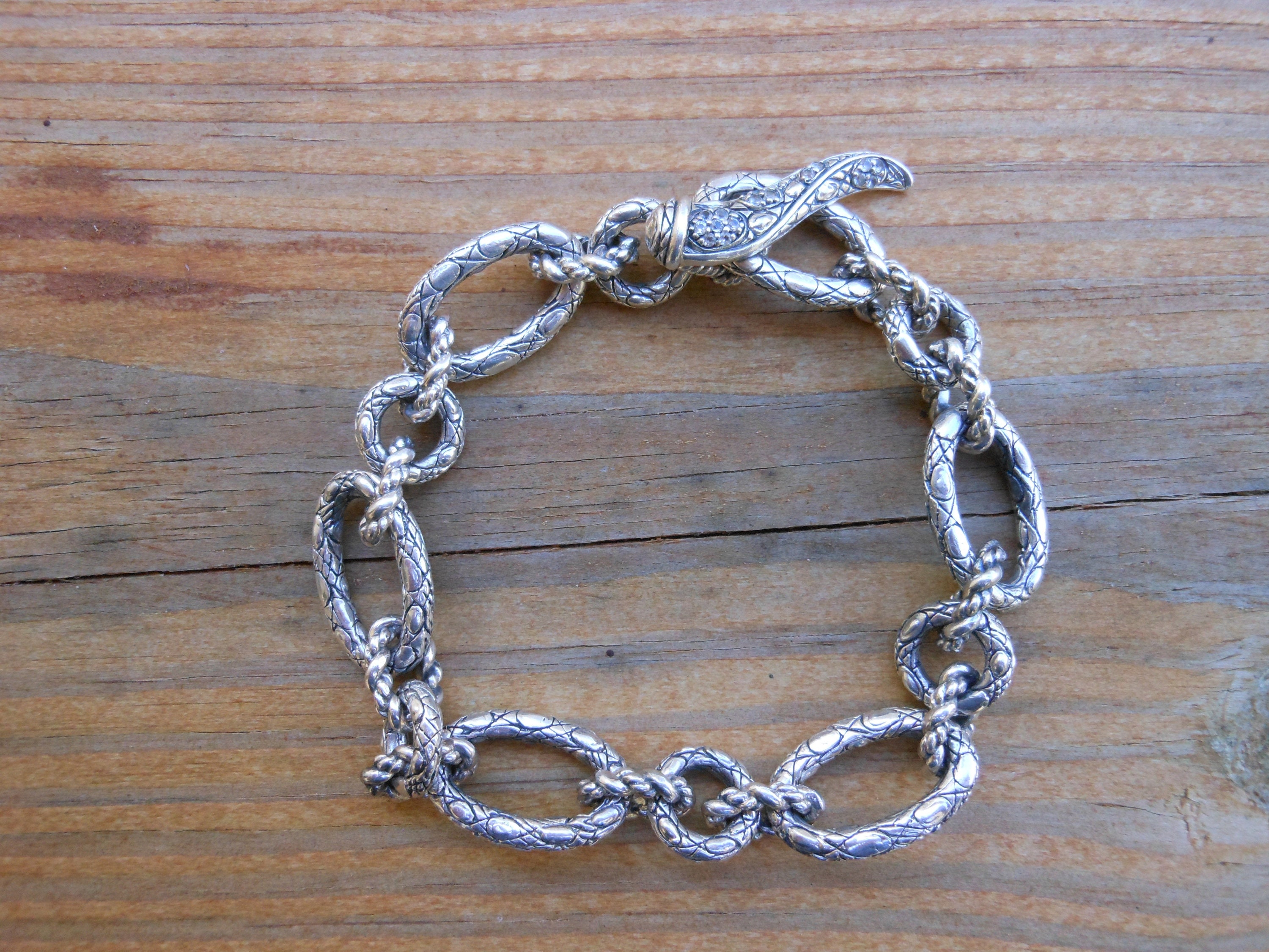 JAI Sterling Silver Triple-Strand Box Chain Bracelet 