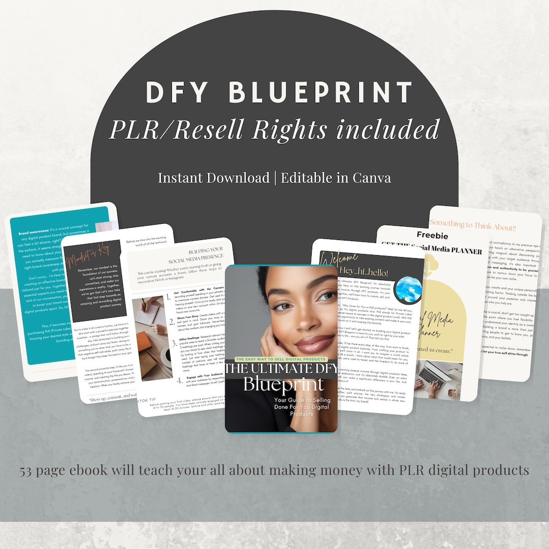 PLR Digital Product Blueprint | Canva Editable With Resell Rights - Etsy