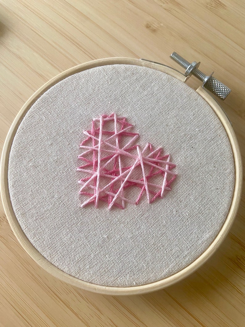 Minimalist Love Heart Embroidery Hoop Decoration Handmade Valentines