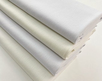 Baumwolle Weiß Stretch Denim Stoff, Schwerer Denim Stoff, Weiß Beige Jeans Denim Stoff, Rock Hosen Kleidung Stoff, Halbe Meter
