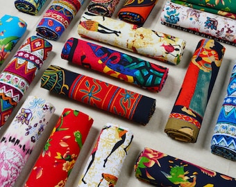 Bohemian Fabric, Linen Cotton Fabric, Retro Fabric, Ethnic Fabric, Upholstery Fabric,Tablecloth Fabric, Tribal Fabric, By the Half Yard