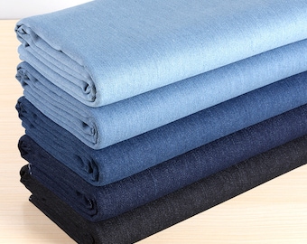 Washed Denim Fabric, Soft Denim Fabric, Stretch Denim Fabric,Twill Denim Fabric, Thick Fabric, Jacket, Pant, Apparel Fabric By The Half Yard