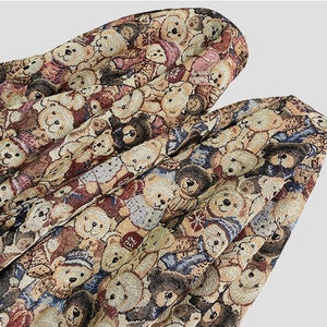 Tissu d'ours en peluche, tissu jacquard, tissu de bande dessinée d'ours, sac de bricolage jupe manteau vêtements tissu épais, tissu d'ameublement, par la demi-cour image 5