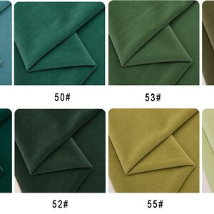 May include: Eight fabric swatches in various shades of green, blue, and yellow. The swatches are labeled with numbers 49 through 56.