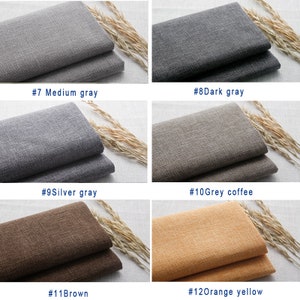 May include: Six fabric swatches in different shades of gray, brown, and orange. The swatches are folded in half and arranged in two rows of three. The swatches are labeled with numbers and color names.