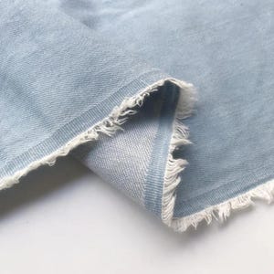 Washed Denim Fabric, Cotton Denim Fabric, Medium Weight Denim, Soft Denim Fabric, Old Light Blue Denim, Jeans Fabric, By the Half Yard