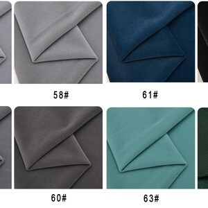 May include: Fabric swatches in various colors, including gray, blue, green, and black. The swatches are labeled with numbers, such as 57#, 58#, 61#, 62#, 59#, 60#, 63#, and Negative.