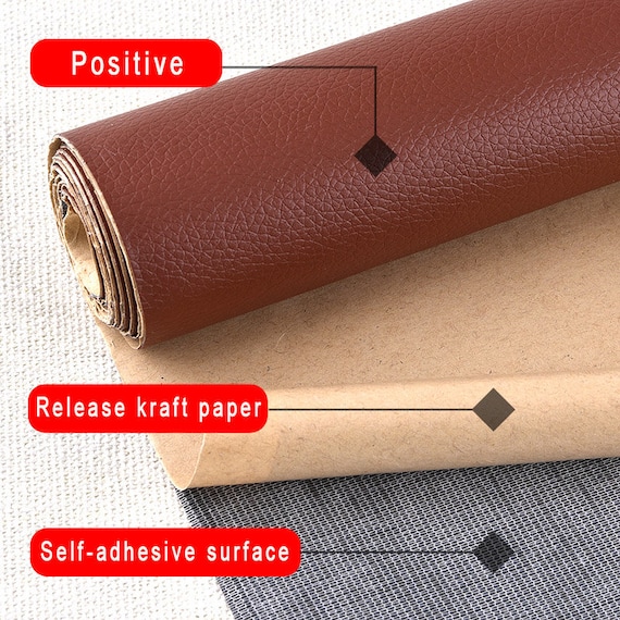 Self-adhesive Leather Fabric, Faux Leather Fabric, Artificial Leather,  Thick Fabric, DIY Cloth, Leather Sheets, by the Half Yard 