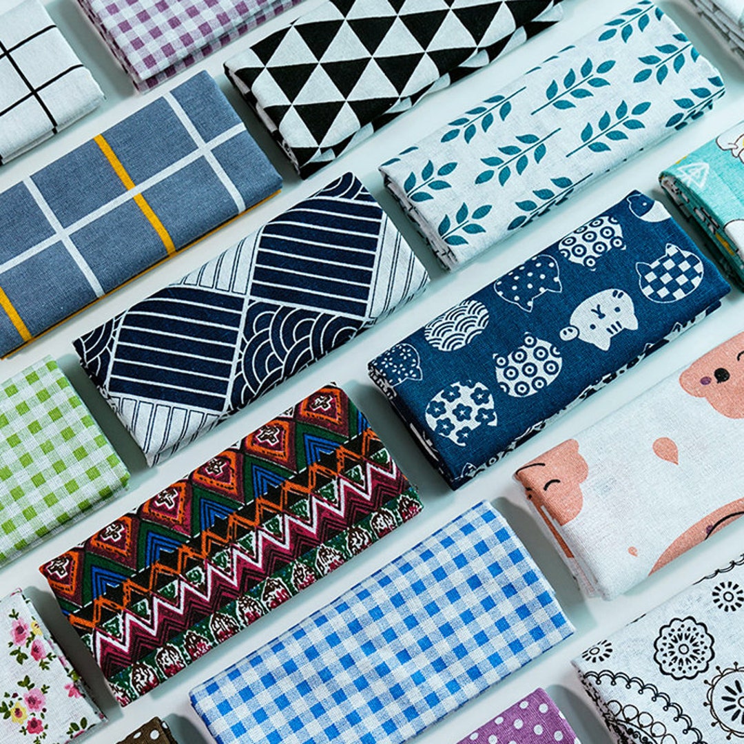 Linen Cotton Fabric, Home Decor Fabric, Tablecloth Fabric, Plaid Linen Fabric, Floral Fabric for