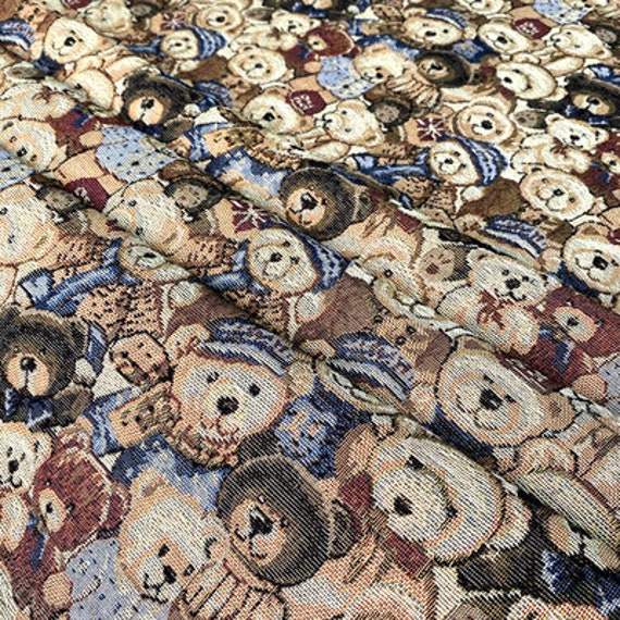 Teddy Bear Fabric Jacquard Fabric Bear Cartoon Fabric DIY Bag Skirt Coat Clothing Thick Fabric Upholstery Fabric by the Half Yard Etsy