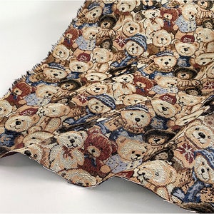 Tissu d'ours en peluche, tissu jacquard, tissu de bande dessinée d'ours, sac de bricolage jupe manteau vêtements tissu épais, tissu d'ameublement, par la demi-cour image 7