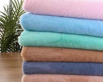 Tela de piel sintética suave de conejo, tela para coser peluches, tela para mantas Minky, tela para ropa personalizada, tela para decoración, por media yarda
