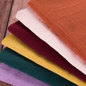 Slub Linen Fabric, Linen Noil,Slub Summer Fabric, Cotton Linen Fabric, Ethnic Fabric, Pleated Fabric, By The Half Yard