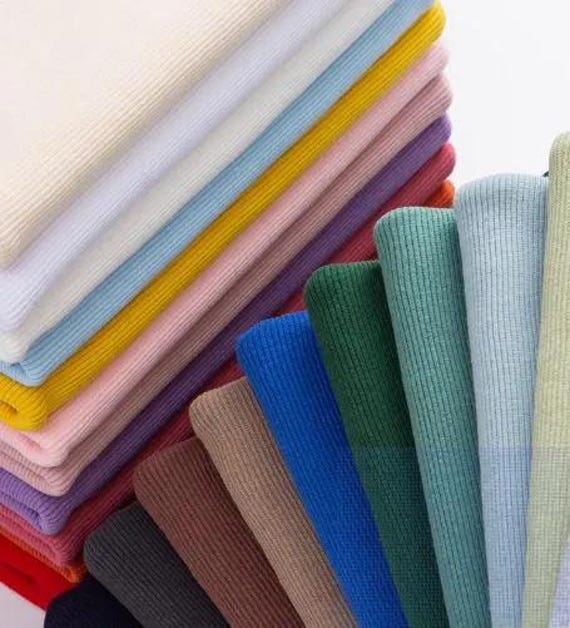 Knit Rib Fabric, Ribbed Knit Fabric for Cuffing / Waistbands/ Neckbands/Hem/ Stretch Trimming Ribbing Material for Sewing