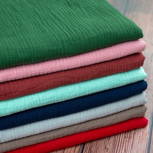 Double Gauze Fabric, Cotton  Gauze Fabric, Crinkle Cotton Fabric, Soft  Fabric, Apparel Fabric, Baby Fabric,  By The Half Yard