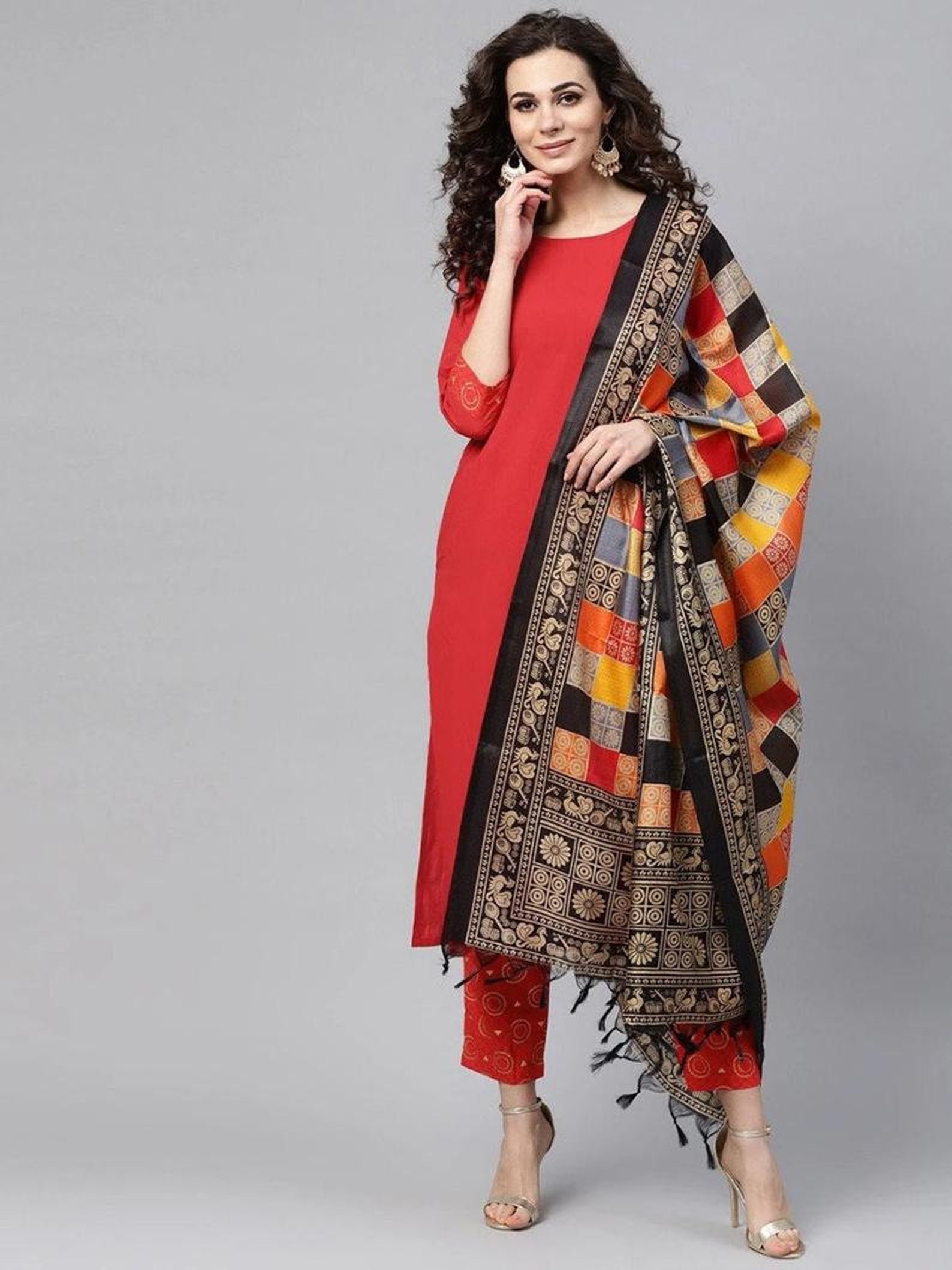 party wear kurti set with dupatta