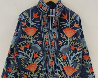 Bohemian Velvet Suzani Embroidered Jacket | Handmade Festival Coat