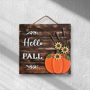 Hola cartel de otoño