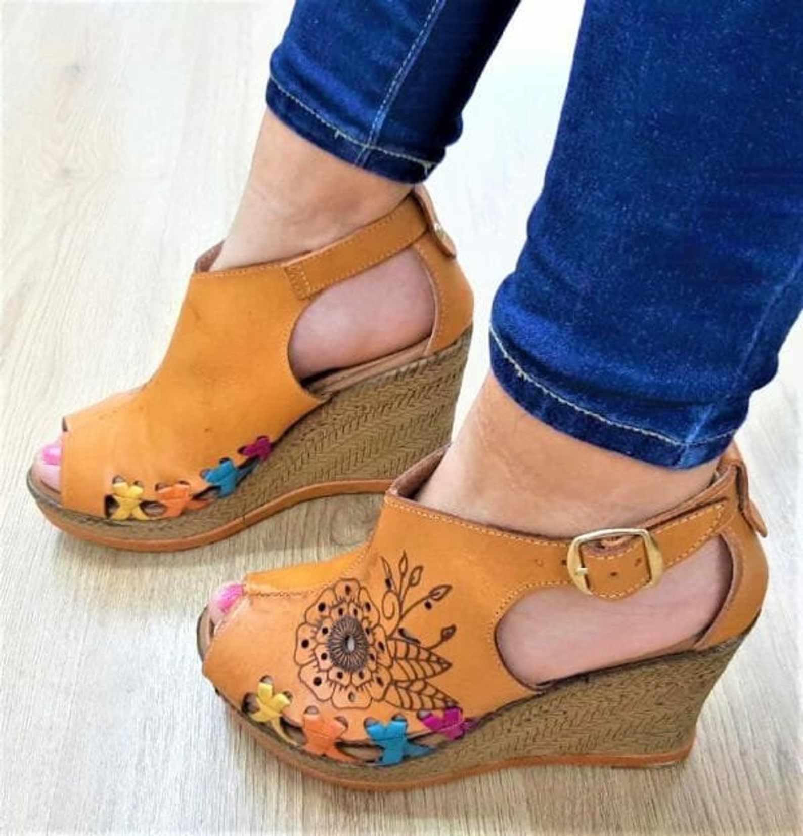 peep toe wedge platform