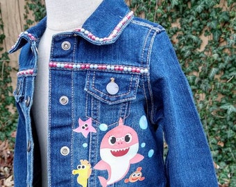 baby shark jean jacket