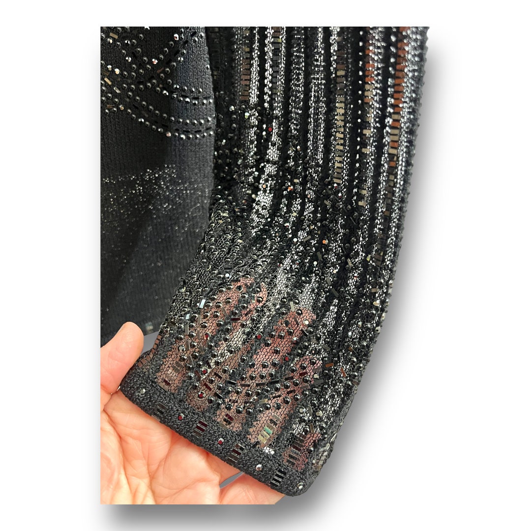 ST JOHN Couture by Marie Gray Black Evening Beaded Top - Etsy