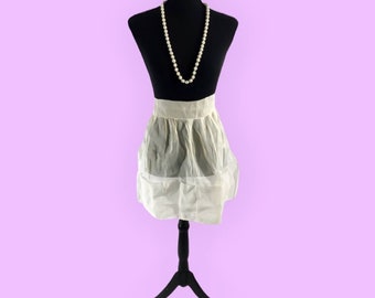 Vintage 1950s sheer ivory Organza Apron pockets