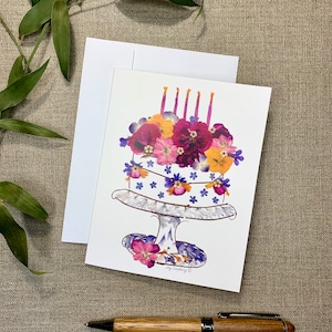 Pressed Flower Card | Birthday Cake