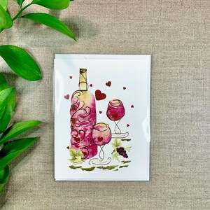 Bottle of the Red | Pressed Flowers | Valentine's Cards | Handmade Cards | Peony's | Roses | Pressed Flower Wine Bottle