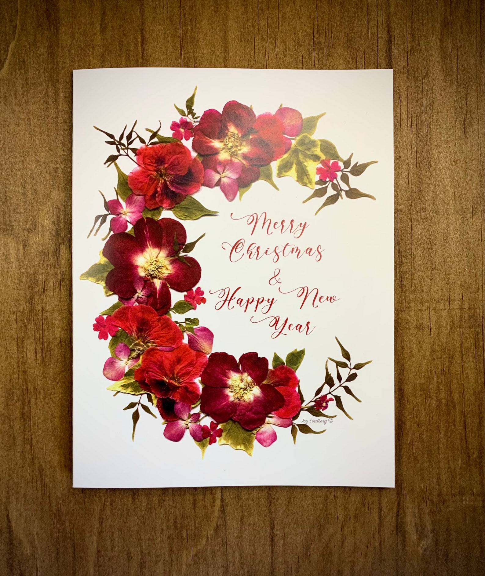 6 Pressed Flower Cards Christmas Card Box Set Floral Crescent Etsy 日本