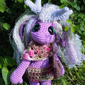 Forager gremlin soft sculpture amigurumi fae doll