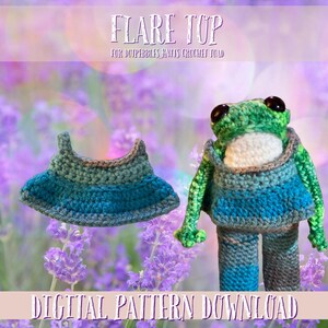 Flare top for crochet toad frog DIGITAL CROCHET PATTERN