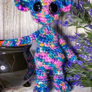 Forager troll small soft sculpture amigurumi fae doll