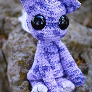 Kitten inspired alien gremlin amigurumi plush sculpture