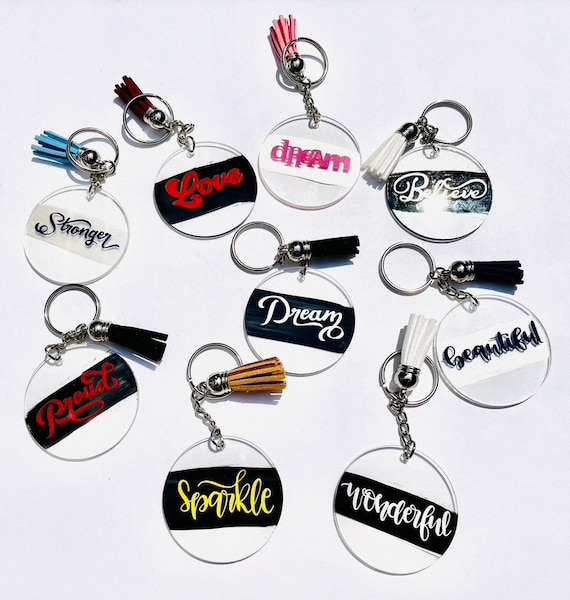 Custom Motivational Words Keychains / Personalized / Etsy