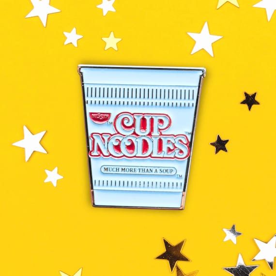 Kawaii Noodle Cup Pin – Funny Instant Ramen Accessory, Food Brooch, College Student Gift