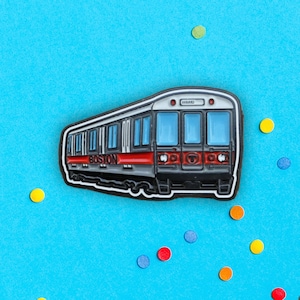 Boston Subway Train Pin – Transit Accessory, Harvard Square Brooch, Commuter Gift