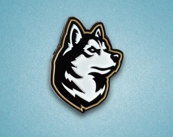 Spilla smaltata con la mascotte dell'Università Northeastern Husky: Spilla da bavero Huskies - Regalo per ex-alunni