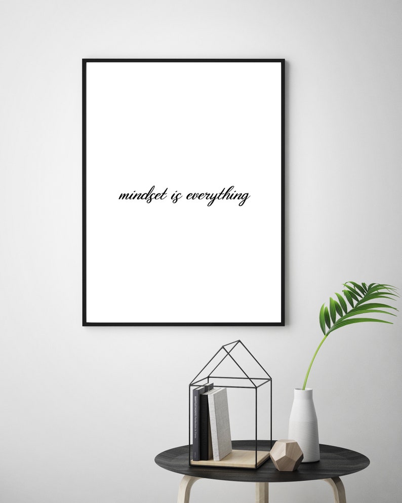 Mindset is Everything Print Printable Wall Art Printable Etsy