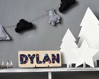 Personalized Baby Decor, Baby Name Puzzle, Personal Puzzle Unique Kids Gift Present, Wooden Toy for Kids, Christmas Kids Gift