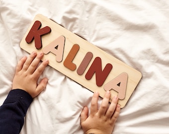 Personalized Wooden Name Puzzle, Montessori Toy, Baby Gift