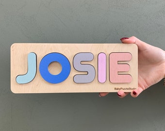 Erster Geburtstag Ostergeschenk Baby Namenspuzzle Personalisiert Namensschild Holz Spielzeug Junge Mädchen Neues Baby Geschenk Benutzerdefinierter Name Fleißbrett für Kleinkinder